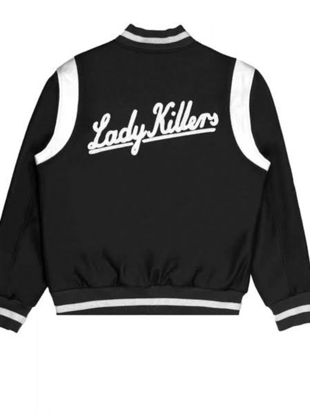 Lady Killer Men's Black Varsity Bomber Jacket - Picture 2 of 5